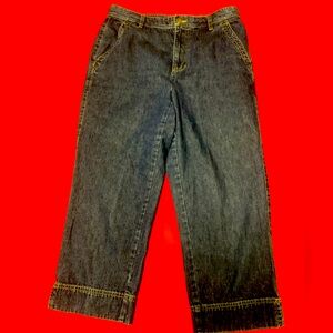 Liz Claiborne Denim Capris 3 Pocket Medium Wash Size 10